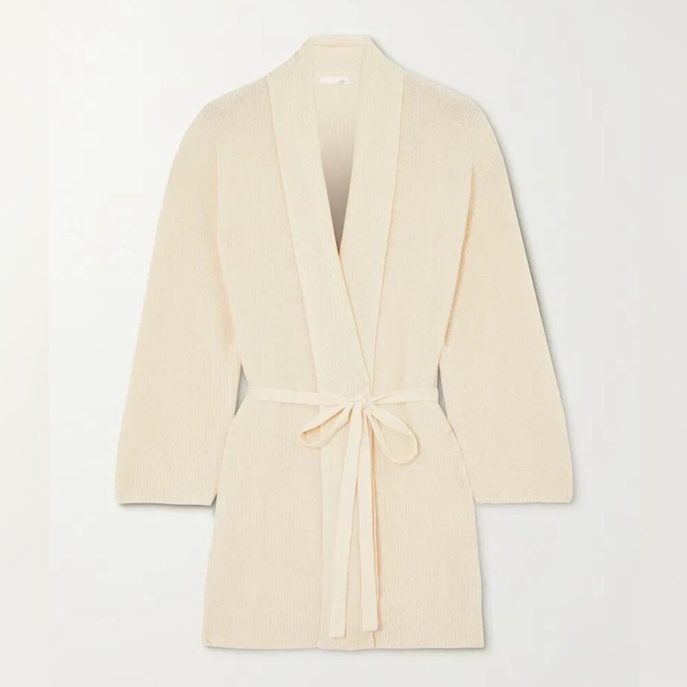 Skin Kamilah Wrap Cardigan Cream Knit Top Women’s Medium New With Tags Luxury - Picture 2 of 11